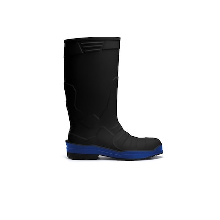 Shoes For Crews Unisex Sentinel Tall Rubber Boots, Plain Toe, 14.5 in Height, Black/Blue, 11 63610